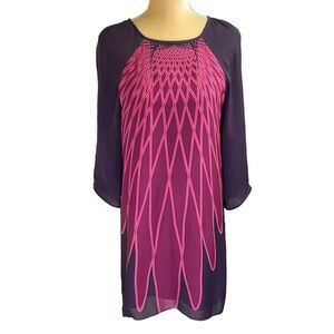 Tibi Silk Abstract Print Shift Dress